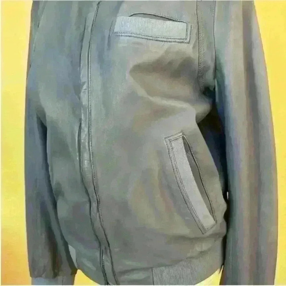 Bally Of Switzerland Vintage Gray/Blue Leather Jacket Size 42 US Large - Picture 7 of 14